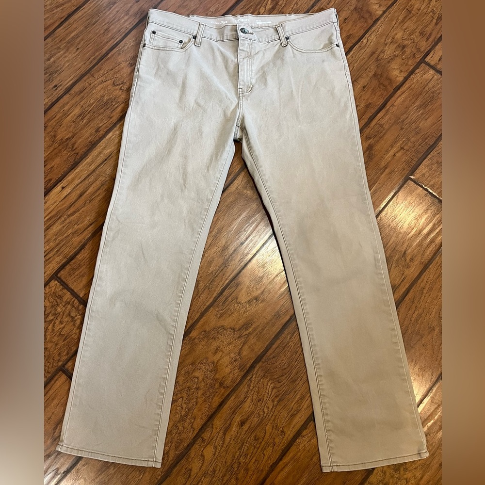 Urban Pipeline khaki chino pant jeans mens 38x32 Ultimate Flex Slim Straight tan